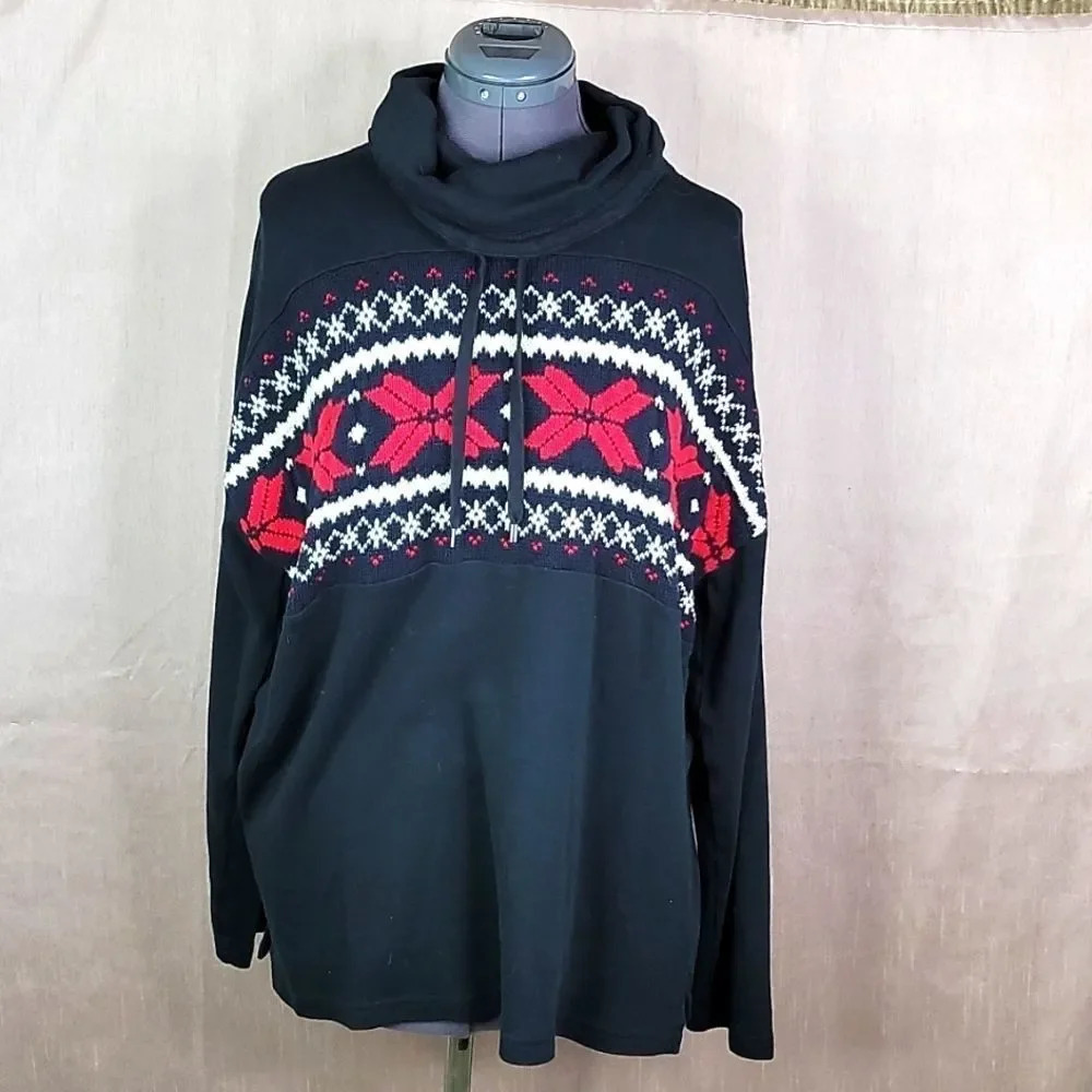 CHAPS Men's Turtleneck‎ Snowflake Cotton Sweater Size XL